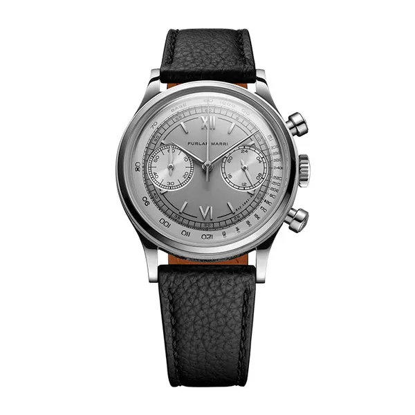 Furlan Marri Mr. Grey Ref. 1041-A front view on leather strap