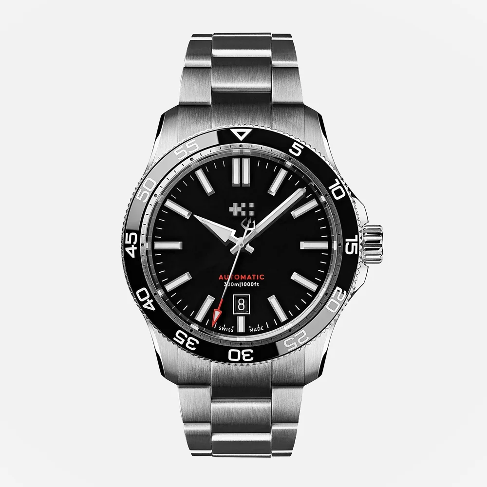 Christopher Ward C60 Trident Pro 300 42mm black dial, front view
