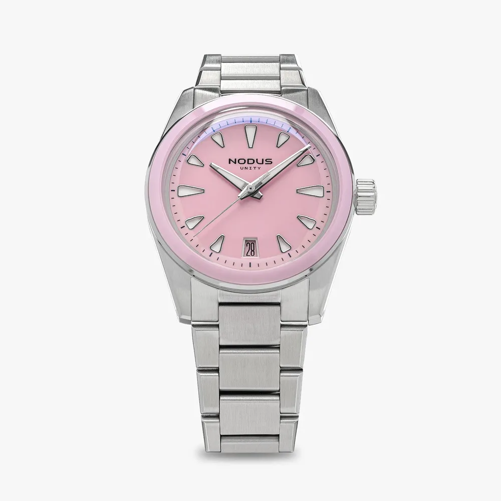 Nodus Unity Vitreous Pink — front dial view